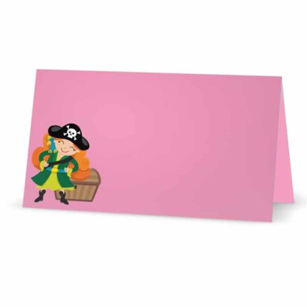 Pirate Girl Pink Placecards for Party Events